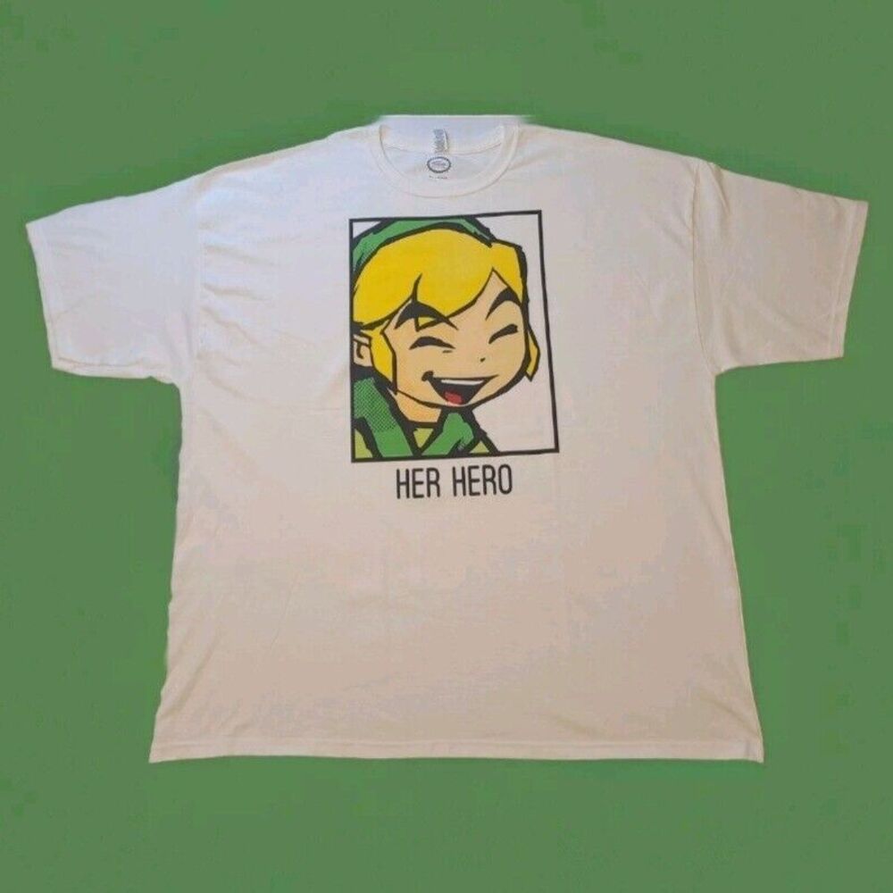 Legend of Zelda T Shirt Size 4XL Link =  Her Hero White Nintendo Style NEW 🆕️